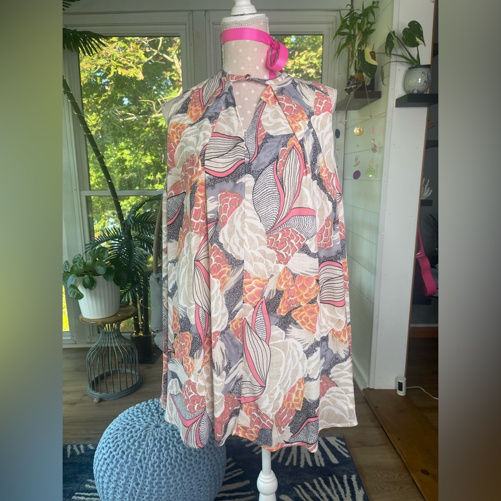 Umgee Avery Multicolor Floral Keyhole A Line Sleeveless Dress NWT Small